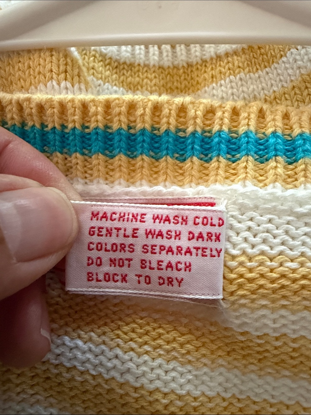 VINTAGE TAIL Striped Sweater Vest Tennis Golfcore Prep M Yellow & Aqua - Picture 4 of 5